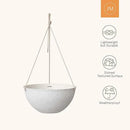 LA JOLIE MUSE Large Hanging Planters for Outdoor Plants - 13 Inch Hanging Flower Pots Set of 2, Speckled White by CozyNest Decor