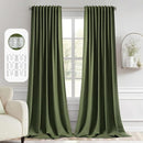 MIULEE Olive Green Back Tab Blackout Curtains 102 Inch Long 2 Panels Set for Bedroom, Rod Pocket/Pinch Pleated Thermal Insulated Living Room Darkening Light Blocking Floor to Ceiling Drapes by TinyTreasures Baby Boutique