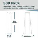 Squirrel Products U Shape Galvanized Garden Stakes Metal, 6 Inch Landscaping Staples, 11 Gauge Stakes for Landscaping Fabric Barrier Irrigation Tubing, 2.9mm 15x2.5x15cm – 500 Pack by GreenHaven Gardens