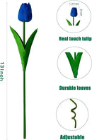 Artificial Tulips Flowers Long Stem Faux Tulips 15PCS Real Touch Fake Tulip for Vase Farmhouse Kitchen Spring & Wedding Home Decor by CozyNest Decor
