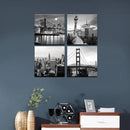 LevvArts Black and White City Wall Art Modern Brooklyn Bridge Picture Prints US Cityscape Canvas Artwork for Bedroom Home Decor by CozyNest Decor