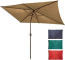 Ogrmar 6.5x10ft Patio Umbrella Rectangular Outdoor Table Umbrella with Crank & Push Button Tilt for Terrace, Backyard, Garden, Courtyard, Swimming Pool, Lawn (Tan) by GreenHaven Gardens