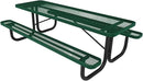 Coated Outdoor Furniture Heavy-Duty Portable Outdoor Picnic Table, Thermoplastic Coated Expanded Metal Commercial-Grade Patio Dining Furniture Made in America (8ft Rectangular, Textured Green) by GreenHaven Gardens