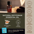 Gya Labs Petitgrain Essential Oil for Skin - 0.34 Fl Oz - 100% Pure Natural Petitgrain Oil for Diffuser, Hair, Aromatherapy, Massage & Candle Making Scent by CozyNest Decor