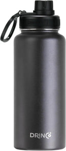 DRINCO Stainless Steel Water Bottle Spout Lid Vacuum Insulated Double Wall Water Bottle Wide Mouth (40oz 32oz 22oz 18oz 14oz) Leak Proof Keep Cold Sport Camping Hiking (32 oz, 32oz Black) by CozyNest Decor