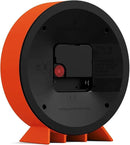 NEWGATE® M Mantel Echo Desk Clock | Modern Round Design | Pumpkin Orange | Easy to Read Numbers | Contemporary Style for Desk, Table, Shelf or Bedside