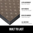 GORILLA GRIP 100% Waterproof All-Season WeatherMax Doormat 35x23, US Designed Natural Rubber, Stain and Fade Resistant, Low Profile Indoor Outdoor Door Mats, Easy Clean Patio Mat, Taupe Basket Weave by CozyNest Decor