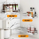 2PCS Kitchen Spice Rack, SUS304 Stainless steel Wall Mount Storage Rack, Seasoning Container, 19.7Inch Spice Organizer, Kitchen Seasoning Hanging Rack, Bathroom Shelf for Storing Toiletries by CozyNest Decor