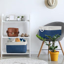 TheWarmHome Organization and Storage Basket for Organizing - X Large 3 Pack 17.7L×13.8W×9.8H in Collapsible Storage Bin for Shelves, Basket for Gifts Empty Toys Organizer Gift (White & Jean Blus) by TinyTreasures Baby Boutique