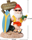 Garden Gnomes Outdoor Funny-It is 5 O'clock Somewhere Gnome Ourdoor Statue for Indoor Outdoor Garden Gnome Sculpture Patio Yard Lawn Dwarf Decoration by GreenHaven Gardens