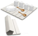 Large Stone Dish Drying Mats for Kitchen Counter, Quick Dry Absorbent Collapsible Dish Drying Mat,Diatomaceous Earth Mats for Dishes Bottles Cups,Match Any Countertop,White 16 * 12inch by CozyNest Decor