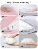 Momcozy Pregnancy Pillows for Sleeping, U Shaped Full Body Maternity Pillow for Side Sleeping - Support for Back, Legs, Belly, HIPS, 57 Inch, Pink by TinyTreasures Baby Boutique