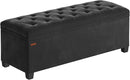 SONGMICS Velvet Storage Ottoman Bench, Foot Rest with Legs, 15.7 x 43 x 15.7 Inches, End of Bed Bench, Storage Chest, Load up to 660 lb, for Living Room, Bedroom, Entryway, Ink Black ULSF089B02 by CozyNest Decor