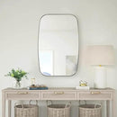 ANDY STAR Brushed Nickel Mirror, 24x32’’ Oval Mirror for Bathroom, Brushed Nickel Oblong Bathroom Mirror for Over Sink, Modern Anti Rust Silver Vanity Mirror by CozyNest Decor