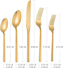 Gold Silverware Set Flatware Set Stainless Steel Cutlery Set 40 Pieces Hexagon Handle Home Kitchen Daily Use Service for 8 by CozyNest Decor