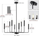 Modern Black Farmhouse Chandeliers, 8-Light Industrial Metal Chandelier Lighting, Classic Candle Hanging Pendant Light Fixtures for Kitchen Bedroom, Dining Room, Living Room,Foyer by CozyNest Decor
