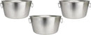Stainless Steel Insulated Beverage Tub - Real Deal Steel, Large 6 Gallon Round Double Walled Party Tub, Drink Bucket for Parties, Ice Cooler for Wine Beer - Pack of 3 by CozyNest Decor