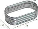 zizin Galvanized Raised Garden Bed Metal Oval Raised Garden Beds Outdoor Planter Box for Vegetables (4x2x1.3FT, Silver) by GreenHaven Gardens