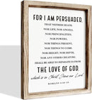Christian Wooden Wall Sign, Decorative Signs for Home Decor, Religious Artwork, Bible Verse Decoration, Framed Wall Plaque Sign 15 * 11.5 inches, For I am Persuade by CozyNest Decor