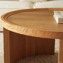 Round Nesting Coffee Table Set of 2,31.5" Large & 18" Small Low Tables with Wood Look Top,Space-Saving Side Tables for Living Room,Bedroom,Office,Minimalist Center Table Set (Brown, L+S) by CozyNest Decor