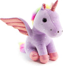 Sew Butiful 8 inch Unicorn Stuffed Animals, Cute Unicorn Gift Toys for Girls,Unicorns Birthday Gifts Soft Plush Toys Set for Baby, Toddler, Girls, Kids,Decor (Purple) by TinyTreasures Baby Boutique