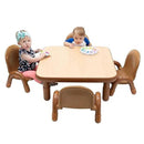 Children’s Factory Baseline Toddler Square Table and Chairs Set, Natural Wood – Includes One 30”, 12” High Square Table and Four 5” High Chairs – Durable, Lightweight, Easy to Move by CozyNest Decor