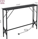 47.2'' Console Table, Skinny Entryway Table with Fast-Charging Station, Narrow Long Sofa Table, Behind Slim Couch Table for Entrance, Hallway, Living Room Decor ST-BK120-1 by CozyNest Decor