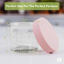 WeeSprout Glass Baby Food Storage Jars w/Lids (4 oz, 12 Pack Set) Snack, Puree, Reusable Small Containers, Breast Milk, Fridge or Freezer, Microwave & Dishwasher Safe, Essential Must Have for Infants by TinyTreasures Baby Boutique