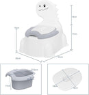 Potty Seat Baby Training Chair Boys Girls Toddler Dinosaur Comfortable children 1-5 years old Baby toilet Animal seat with lid back potty trainer (Grey) by TinyTreasures Baby Boutique