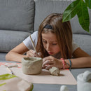 Sculpd - The Original Kids Pottery Kit, Air-Dry Clay Starter Kit for Kids Age 4 to 6, Air Dry Clay with 10 Colour Paint Set, Paintbrushes, Tool Set, Alphabet Stampers, Sponge and Step-by-Step Guide by TinyTreasures Baby Boutique
