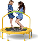 CLORIS 38in/48in Folding Trampoline - Max Load 220lbs / 450lbs Mini Trampoline Rebounder Trampoline for Adults with Adjustable Foam Handle, with safty Padded Cover Best Gift for Kids/Adult by TinyTreasures Baby Boutique