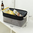 TheWarmHome Storage Basket for Organizing - 14x10x7 inch Medium 3 Pack Collapsible Storage Bin for Shelves with Rope, Fabric Storage Cubes for Organizer Cloth Gift Toy Closet (Black & Grey) by TinyTreasures Baby Boutique