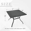 Outdoor Dining Table with 1.6" Umbrella Hole, Picnic Table Plastic Square Backyard Bistro Table Outdoor Dining Table for Garden, Poolside, Backyard, Black, 37x37inch by GreenHaven Gardens