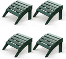 GREENVINES Adirondack-Ottoman | Set of 4 | HDPE Plastic | Outdoor Footrest | All Weather | Foot Rest | Foot Stool | Forest | for Adirondack Chair | for Patio Backyard Pool by CozyNest Decor