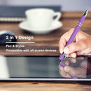 Ballpoint Pen with Stylus Tip, Soft Touch Click Metal Pen, 1.0mm Medium Point, Black Ink, 12 Count(Purple) by TinyTreasures Baby Boutique