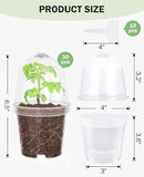 homenote Clear Nursery Pots for Plants,4 Inch Plant Pot for Planting with Humidity Domes Plastic Seedling with Drainage Holes Seed Starter Flower High Transparency (30 Pack) by GreenHaven Gardens