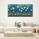 LASMOND Teal Dandelion Wall Art for Living Room Abstract Blowball Canvas Painting Prints Large Flower Floral Grassland Bedroom Decoration Modern Artwork Decor (46x23 Inches) by CozyNest Decor