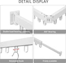 Clothes Drying Rack Wall Mounted, Laundry Drying Rack Collapsible, Space Saving Wall Drying Rack Clothing Foldable, Tri-Fold Retractable Rack Outdoor Indoor with 18 Hooks(White，Loop-Shape Hooks) by CozyNest Decor