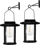 Solar Lantern Outdoor,Hanging Solar Lights Waterproof,Outdoor Wall Light Fixtures wiht Bulb,Outside Porch Lights Wall Mount for Front Garage Chicken Coop Farmhouse,2 Pack by CozyNest Decor