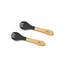 Avanchy Baby Fork Set, Bamboo and Silicone Spork Utensils, Toddler Baby Led Weaning Silverware Cutlery Flatware, Kids First Self Feeding by TinyTreasures Baby Boutique