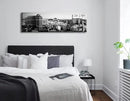 Las Vegas Skyline Wall Art for Living Room American Cityscape Canvas Prints Black and White City Bellagio Fountain Skyscraper Night View Panoramic Pictures Modern Building Poster Framed 13.8"X47.3" by CozyNest Decor