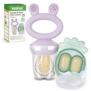 Haakaa Baby Fruit Food Feeder & Mini Freezer Nibble Tray Combo, Breastmilk Popsicle Molds for Baby Cooling Relief, BPA Free Silicone Feeder for Safe Infant Self Feeding, 4 Month+ (Lavender) by TinyTreasures Baby Boutique