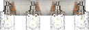 BONLICHT 4-Light Bathroom Vanity Light Fixture Brushed Nickel Industrial Wall Sconce Lighting with Hammered Glass Shade for Living Room Bedroom Hallway Porch Workshop Dressing Table by CozyNest Decor