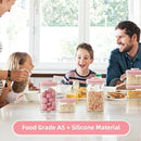 Ankou Airtight Food Storage Container - 7 Pcs One Button Handy Container Stackable Food Containers for Snacks Candy Salt Herbs Spices Coffee Bean Formula Popcorn BPA-Free Tight Seal by TinyTreasures Baby Boutique