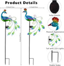 DREAMSOUL 2 Pack Peacock Solar Lights Outdoor Waterproof, Metal Outdoor Solar Lights for Yard Garden Peacock Decor by GreenHaven Gardens