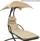 Weatherproof Replacement Cushion Pad and Umbrella for Hanging Lounge Chair Outdoor Chaise Hanging Hammock Chair - Long-Lasting, Fade-Resistant, Quick-Dry, Outdoor Lounge Replacement Set (Beige-) by GreenHaven Gardens