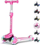 TONBUX Kids Scooter for Age 3-12, Toddler Scooter with 4 Adjustable Heights, Light Up 3-Wheels Scooter, Shock Absorption Design, Lean to Steer, Balance Training Scooter for Kids by TinyTreasures Baby Boutique