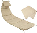 Weatherproof Replacement Cushion Pad and Umbrella for Hanging Lounge Chair Outdoor Chaise Hanging Hammock Chair - Long-Lasting, Fade-Resistant, Quick-Dry, Outdoor Lounge Replacement Set (Beige-) by GreenHaven Gardens