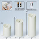 Homemory Flameless Candles with Timer and Remote Control, Battery Operated LED Candles, Realistic Fake Plastic Candles for Wedding, Festival, Home Decor, Waterproof Outdoor, D3”H4”6”8” by CozyNest Decor