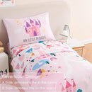 PERFEMET 4 Pcs Twin Bedding Set for Girls Pink Castle Kids Bed in A Bag Comforter Set Ultra Soft Reversible Fairy Tales Themed Bedding Comforter with Sheet Set for All Seasons(Pink, Castle) by TinyTreasures Baby Boutique